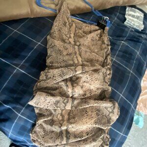 NWT BooHoo Off Shoulder Reptile Print  Dress~sz 12